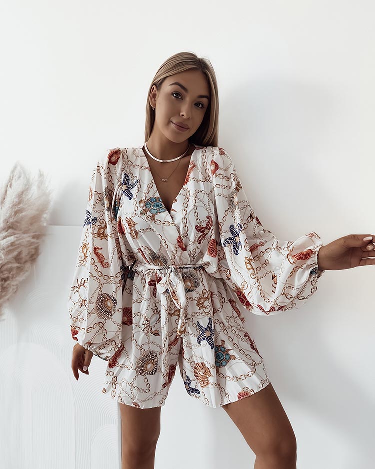 Royalfashion Sieviešu rakstains kombinezons