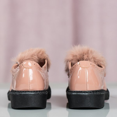Pink women's shoes with Missuri fur - Shoes