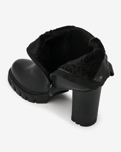 Royalfashion Черные женские сапоги на высоком каблуке Seihay