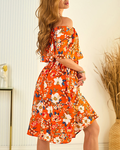 Royalfashion Patterned women's midi dress a'la hiszpanka