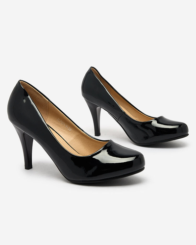 Royalfashion Black lacquered Degonop heeled pumps