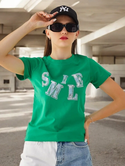 Royalfashion Women's cotton blouse with the inscription