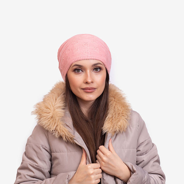 Pink warm ladies double layer hat - Accessories