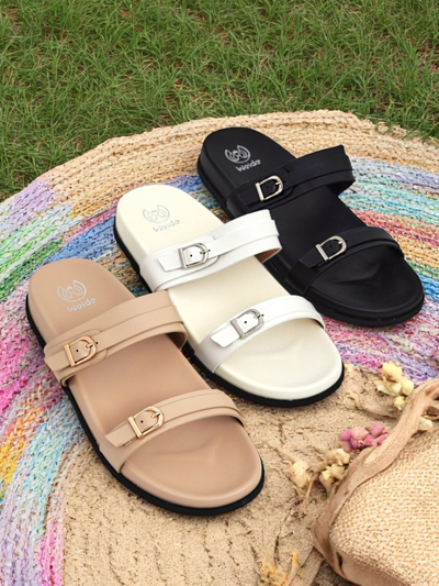 Royalfashion Sieviešu ekoloģiskās ādas iešļūcenes EcoTwins Slides