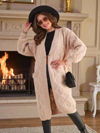 Royalfashion Knitted women's poncho sweater