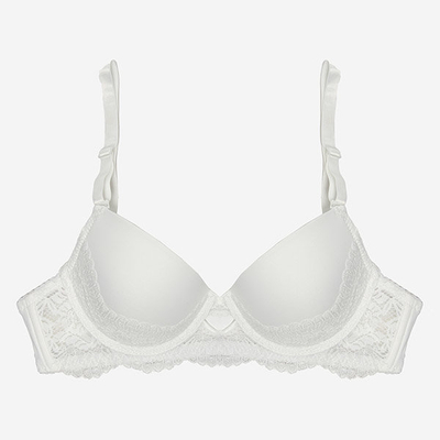 Women's white bra with lace - Underwear