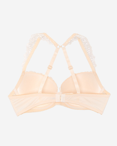 Women's beige lace bra - Underwear
