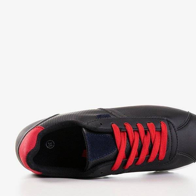 Black women's sports shoes with red Dramena inserts - Footwear 1