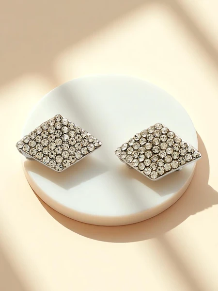 Royalfashion Sieviešu klipša auskari ar kubiskā cirkonija akmeņiem