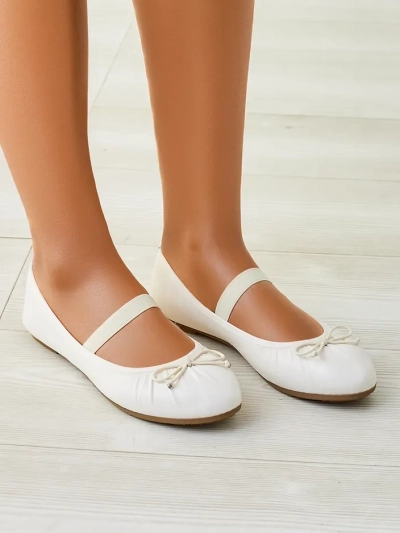 Royalfashion Women's ballerinas with a bow and elastic Evsal