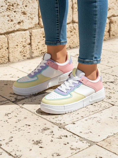Women's Elektra Pastello sneakers - multicolored eco leather spring