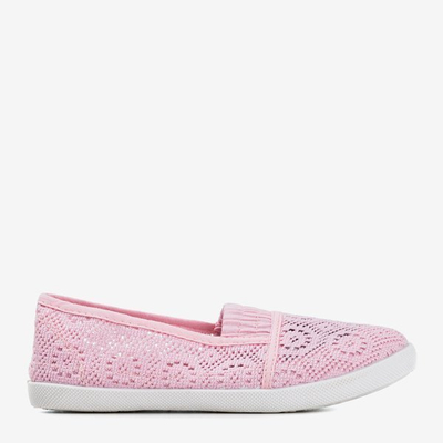 Light pink girls lace slip - on Arcuma - Shoes 1