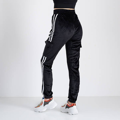 Ladies' black tracksuits with stripes - Clothing