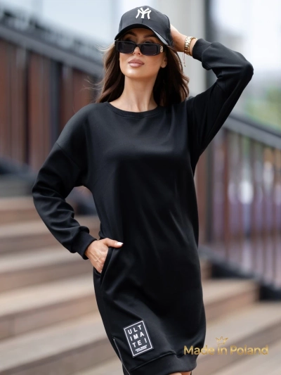 Gravity Core Sweatshirt Dress with Side Zipper