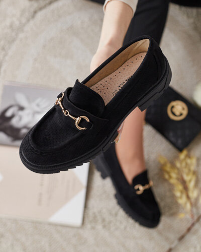 Royalfashion Sieviešu ažūra mokasīni ar ķēdīti Imerila