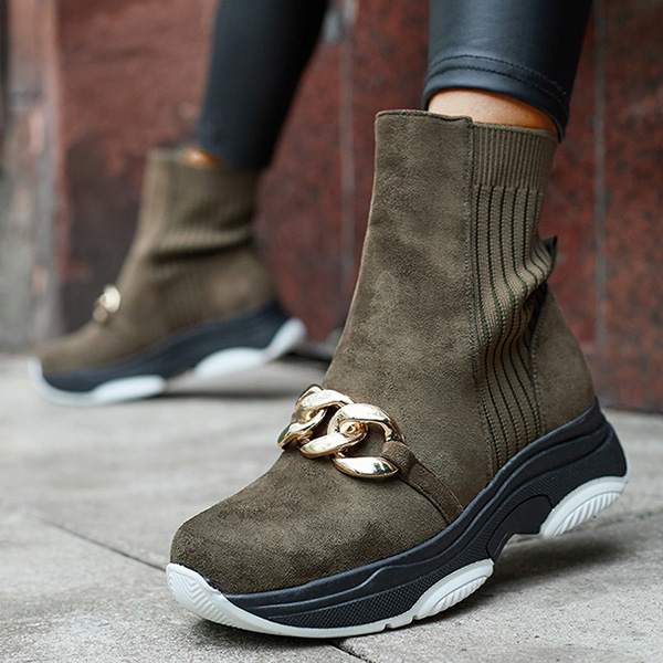 Sieviešu zaļie siltinātie zamšādas zābaki Cuzitta- Footwear