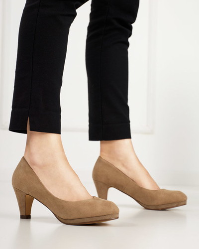 Sieviešu Troerqa haki stiletto pumpas - Apavi