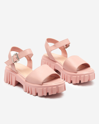OUTLET Pink women's sandals on a thicker sole Nerile - Shoes
