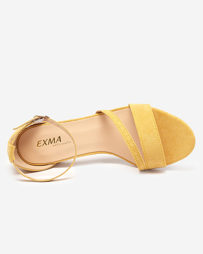 Women's yellow sandals on the post Eqro- Footwear
