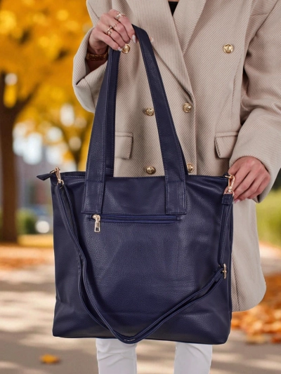 Didelis moteriškas eko odos pirkinių krepšys Moon Whisper