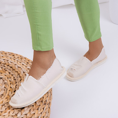 Beige espadrilles for women with cutouts Riev - Footwear
