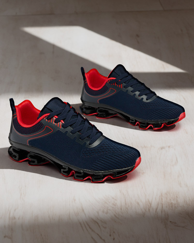 Royalfashion Navy blue men's sports shoes Setorla