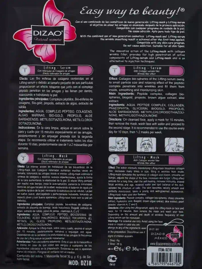 DIZAO - Set of serum and mask with collagen 6g + 36g x 10pcs