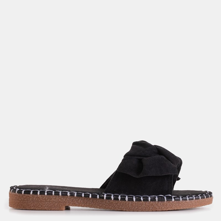 Black women's slippers with a bow Bonehas - Footwear