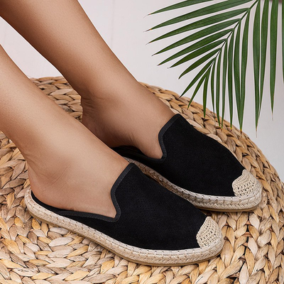 Courine women's black slippers - Footwear