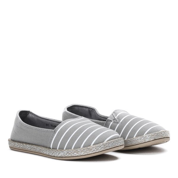 Children's gray espadrilles with Dora stripes - Footwear 1