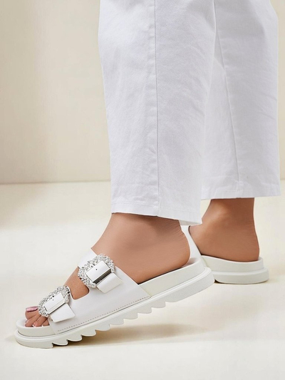 Royalfashion women's slides with buckles Mrs Aurora