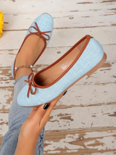 Royalfashion sieviešu baleta kurpes ar mirdzumu un loku Aramie