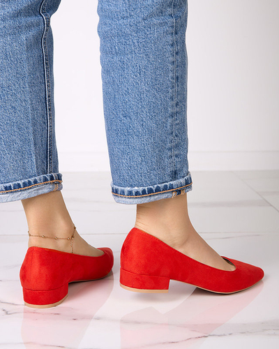 Orange pumps with flat heels Czinni- Footwear