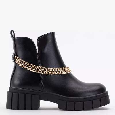 OUTLET Черные женские сапоги на цепочке Molsi - Обувь