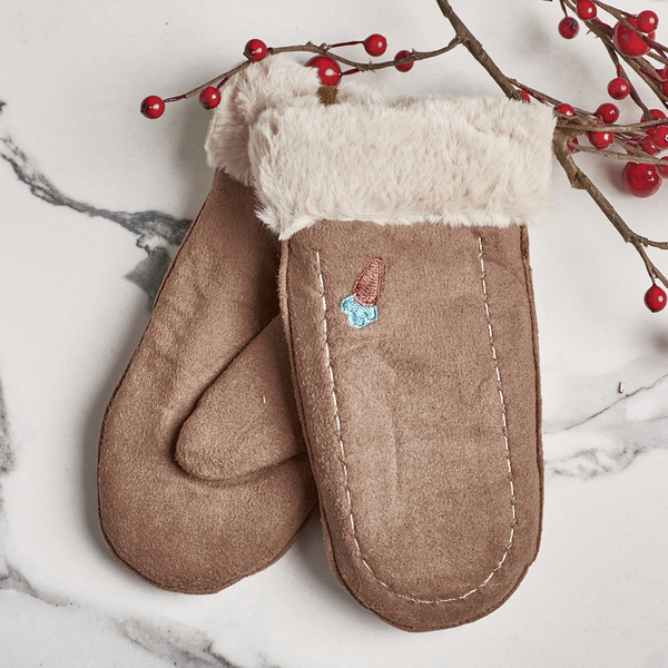 Brūni bērnu dūraiņi ar auklu un dūraiņi - Cimdi