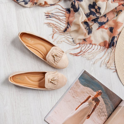Taussima fringed beige moccasins - Footwear