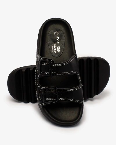 Royalfashion Black women's flip-flops with buckles Kallov