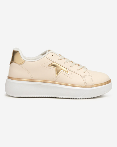 Beige and gold women's sports shoes Taqeva - Footwear