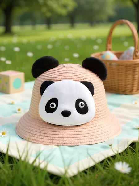 Royalfashion Bērnu salmu cepure Panda