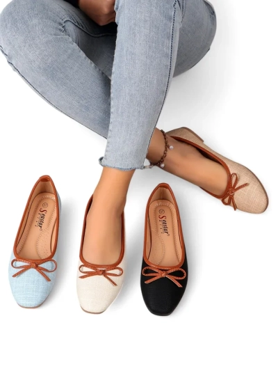 Royalfashion Women's ballet flats with glitter and a bow Aramie