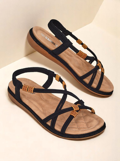 Royalfashion Evita Nero women's sandals, ecological leather, slip-on