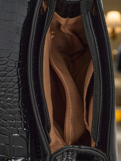 Lakierowana Borża żgħira tan-nisa Lunaya tal-ġilda eko