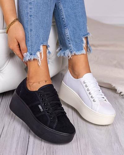 OUTLET Baltas un ekru sporta kedas uz Darru-Footwear platformas