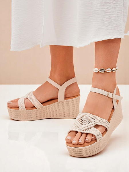 Royalfashion Sieviešu platformenes sandales, pītas, Sunny Day