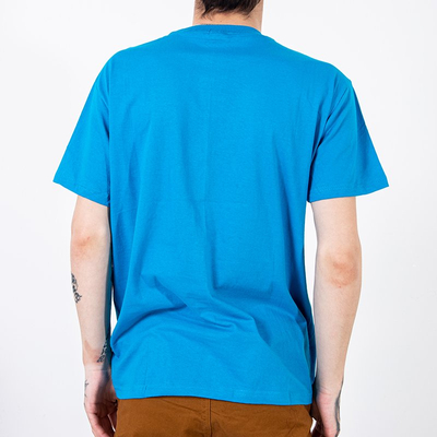 Men's blue print cotton t-shirt - Clothing
