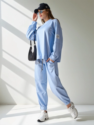 Royalfashion Women's cotton set with elastic cuffs on the legs