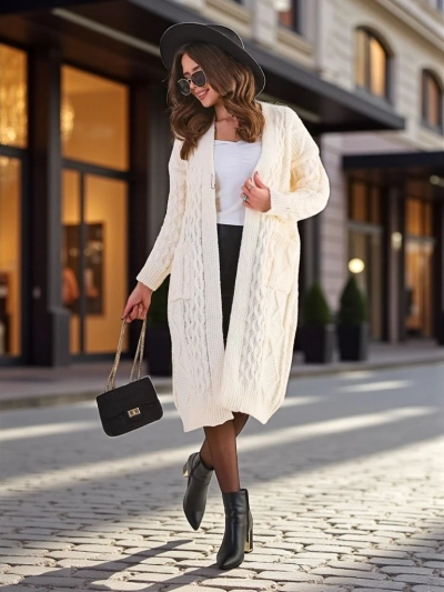 Royalfashion Knitted women's poncho style sweater