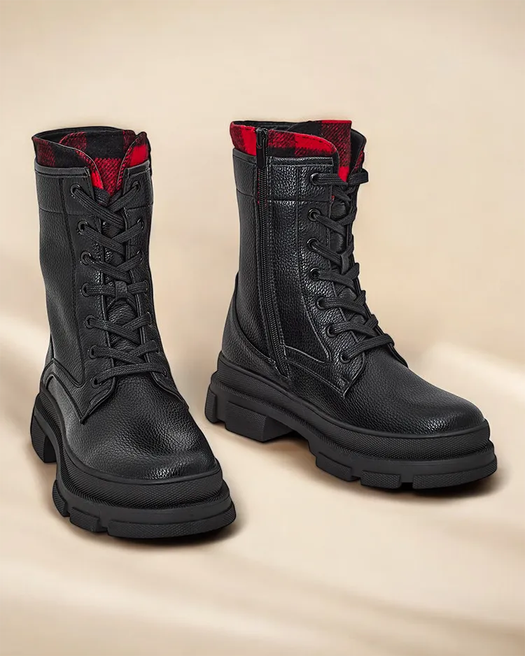 Royalfashion Eco ādas sieviešu ķīslas darba zābaki Fezze