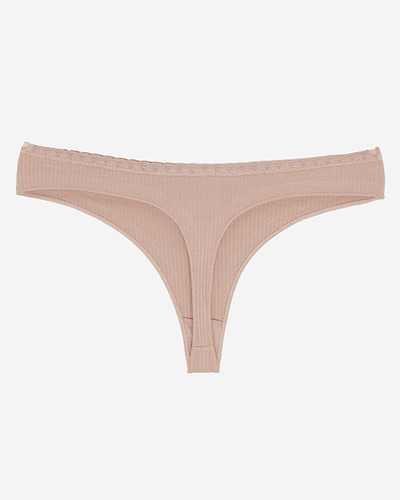 Coral women's ribbed thongs - Underwear