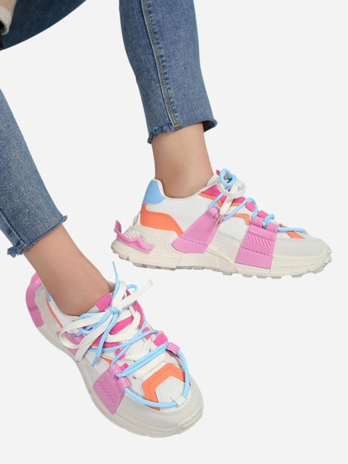 Royalfashion Women's sports sneakers with rubber inserts Bubble